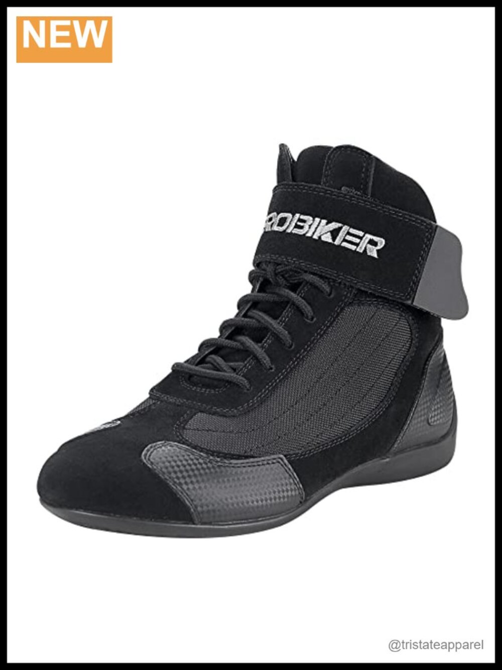 Men Leather Suede Motorcycle Combat Boots Ankle-High Protective Tactical Work